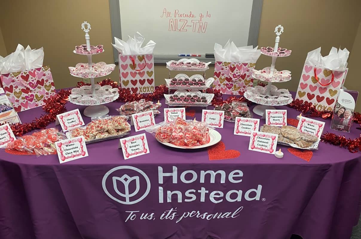 Photo of the table from the Open House Bake Sale Fundraiser for Alzheimer’s Tennessee