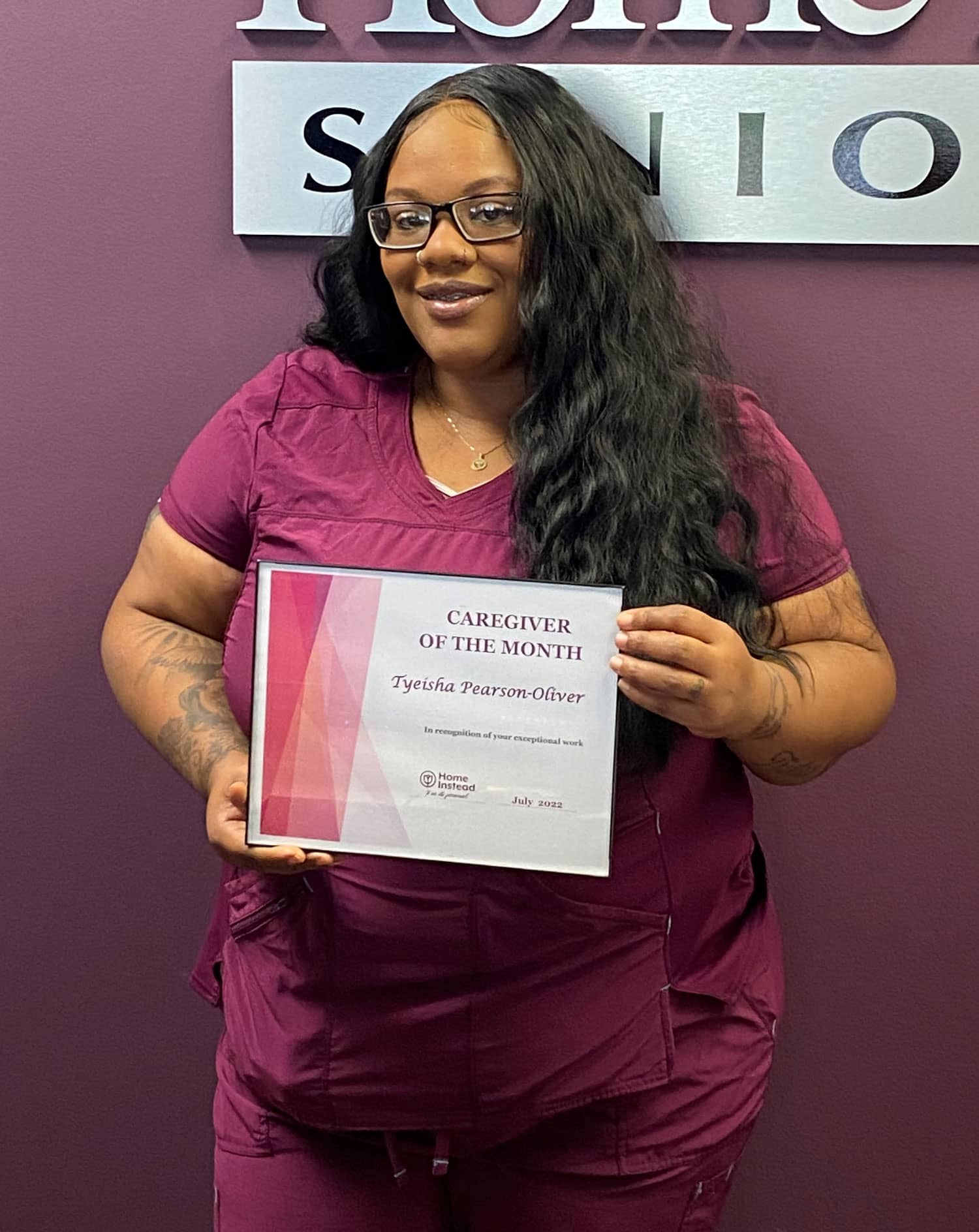 Tyeisha Pearson-Oliver July 2022 Care Professional of the Month