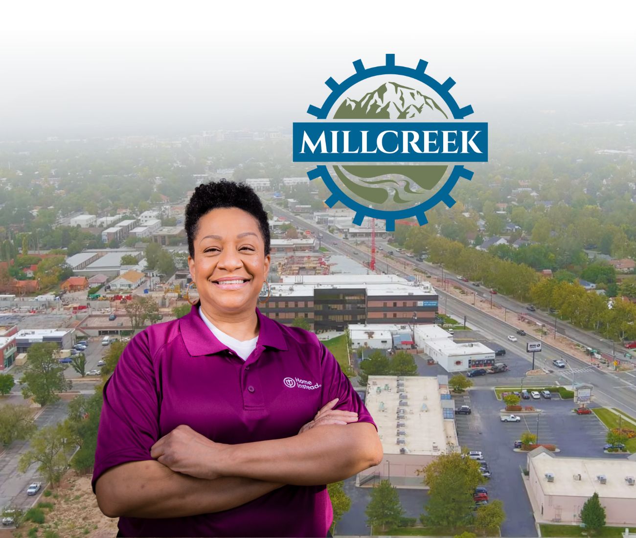 Home Instead caregiver with Millcreek, Utah in the background