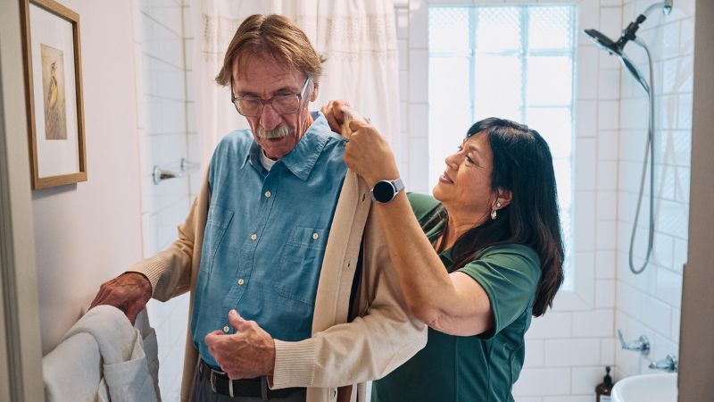 Home Instead caregiver with senior client