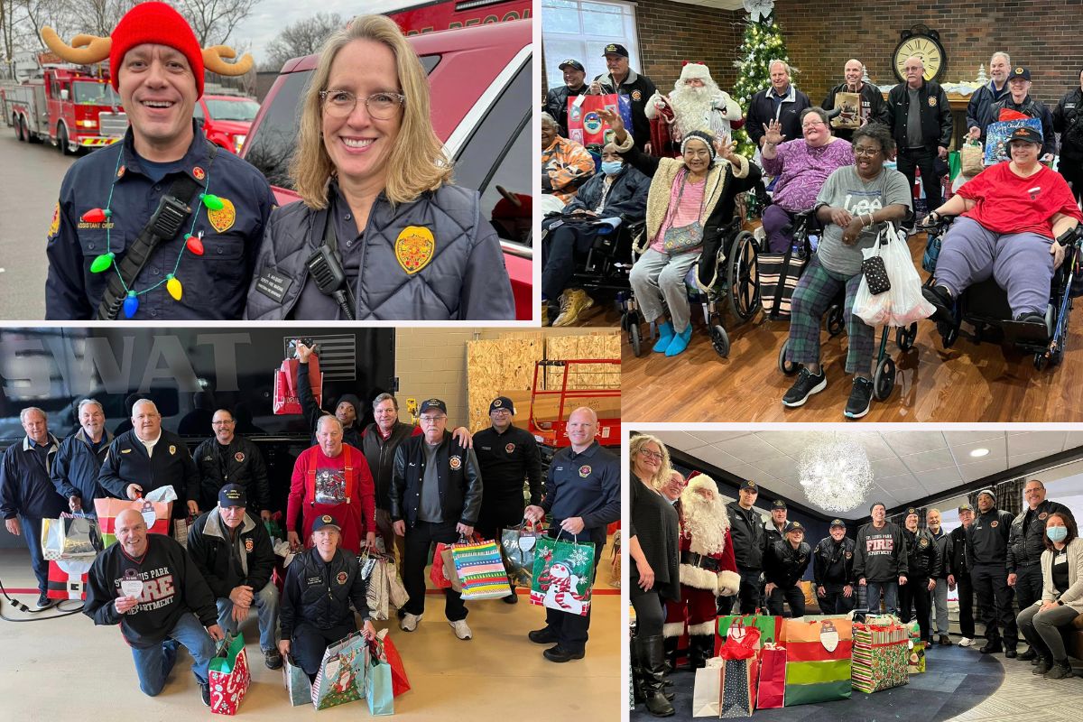 Home Instead Partners with Local Fire Departments for Be a Santa to a Senior in Minneapolis, MN collage