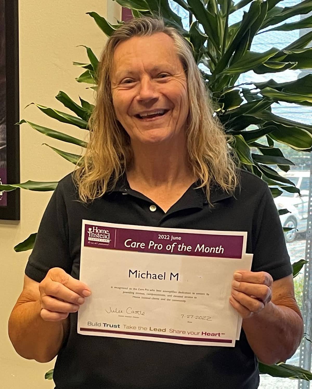 Michael Mullin, Home Instead Clearwater Care Professional of the Month - June 2022