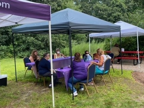 Caregivers enjoying some ice cream