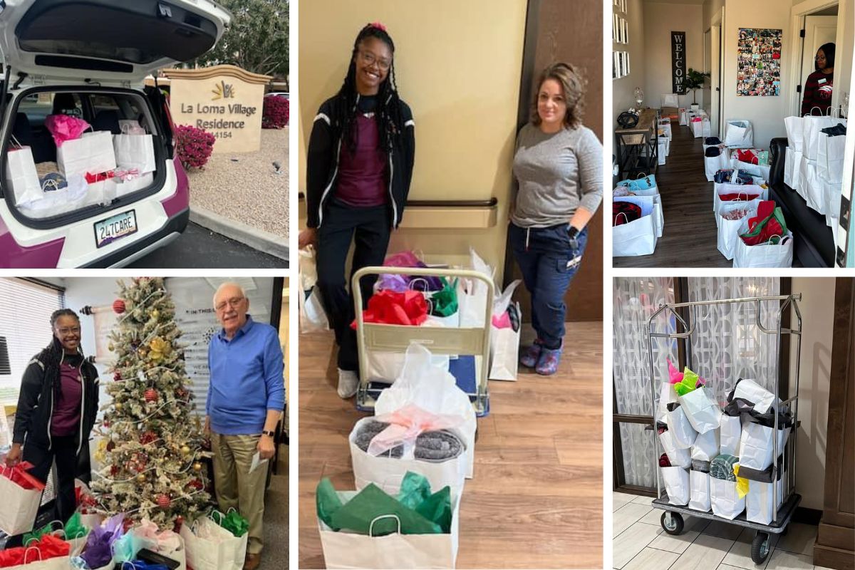 Home Instead of Goodyear, AZ Delivers Gifts to Local Senior Communities Through Be a Santa to a Senior collage