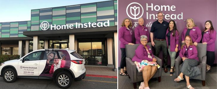 collage of home instead sun city office and office team