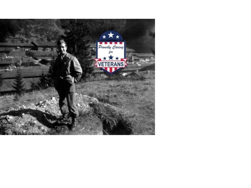 black and white photo with veteran