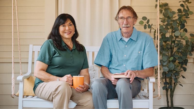 Home Instead caregiver and senior client
