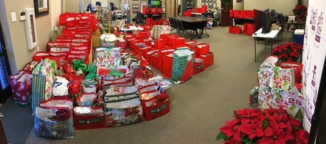 gifts collected for be a santa to a senior program