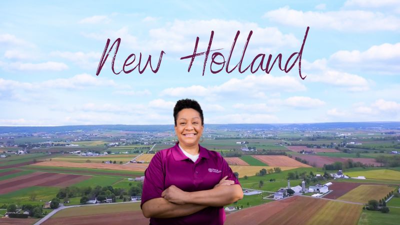 Home Instead caregiver with New Holland Pennsylvania in the background