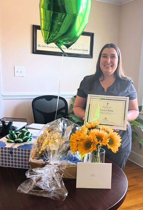 Home Instead of Rock Hill Caregiver Crystal Standing Ovation Award