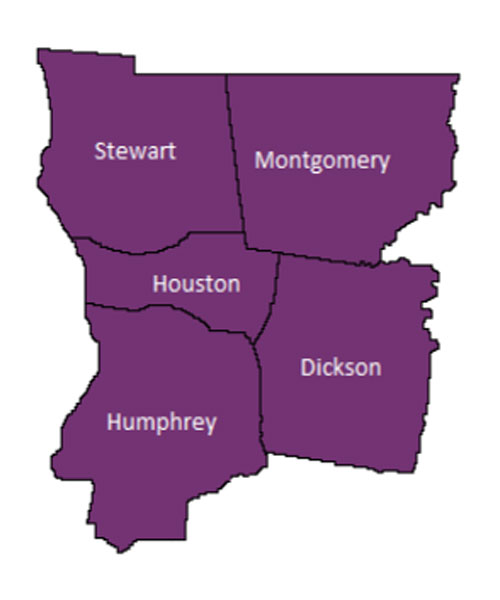 Clarksville Service Area Map
