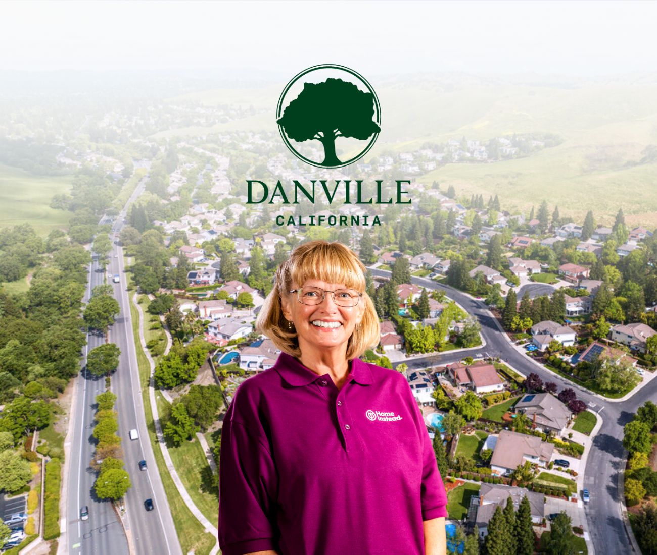 home instead caregiver with danville ca in the background
