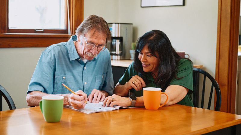 Home Instead caregiver and senior client