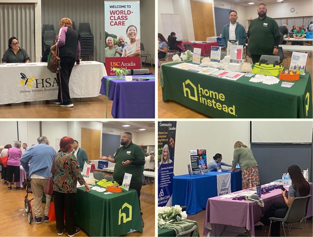 Home Instead Senior Health Fair in Monrovia, CA collage