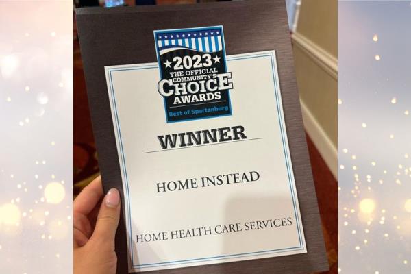 Home Instead of Spartanburg, SC Wins Best Home Health Care Award!
