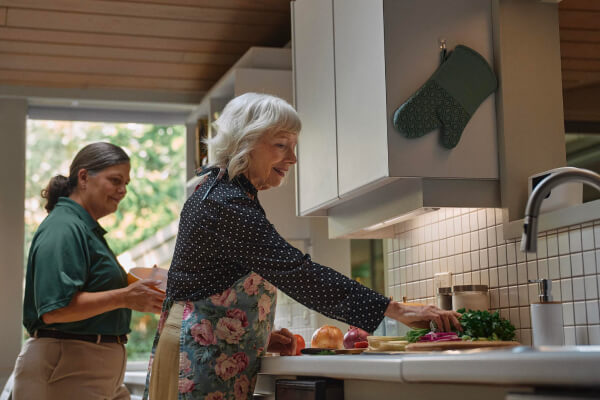 carepro elderly woman kitchen