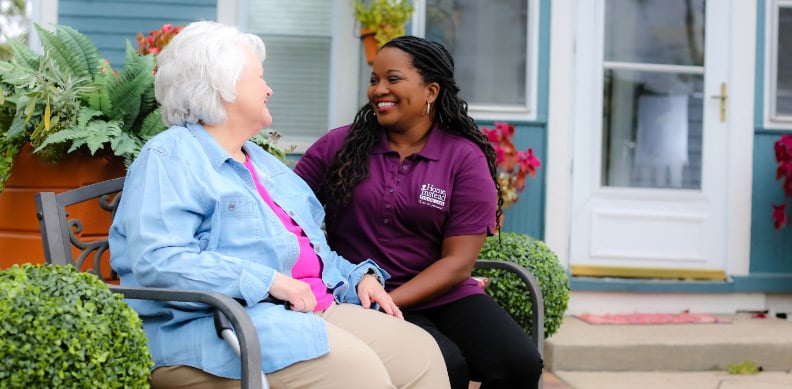 home instead caregiver providing dementia care for senior